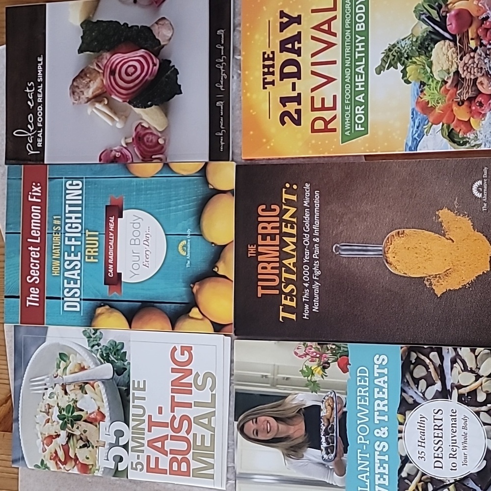 Lot of 9 health related paper back books.